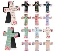 Magnetic Cross Bookmarks,Students Cute Magnet Cross Bookmark with Inspiration Sayings for Women School Reading,Christian Bible Magnetic Bookmark with Bible Verses (ColorA)