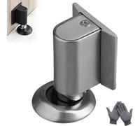 Magnetic Door Stopper, 2026 New Door Wedge Stopper, Upgrade Magnetics Doors Stoppers for Bottom, No Drill Invisible Doorstops for Inside Doors, Heavy Duty Magnetic Catch Holder (Nickel)