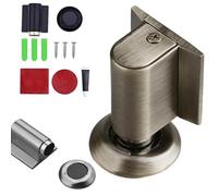 Magnetic Door Stopper, Upgrade Magnetics Doors Stoppers for Bottom, No Drill Installation Invisible Design, Wall and Floor Protection, Universal Fit for Interior Doors and Home Use (Silver 2)