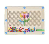 Magnetic Dot Art Board - Perles pour abdominaux, Plateau d'apprentissage, Jouet à Tige, de Dessin effaçable avec Stylo magnétique pour Exercices de Coordination, créativité