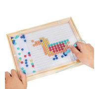 Magnetic Dots Board - 9.84x8.07x0.87inch Magnetic Drawing Boards With Pen Preschool Learning Educational Large Stencil Art,Travel Dot Beads Doodle Board,for Kids Children Boys Girls Students