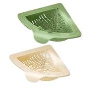 Magnetic Drainage & Filter Basket, Punch-Free Triangular Sink Strainer with Twist-Open Bottom, Strong Magnetic Fix, Food Scraps Catcher for Washing Fruits & Vegetables (White+Green)