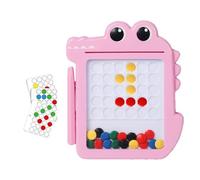 Magnetic Drawing Board Kids - Crocodile Shaped Magnetic Dot Game, STEM Learning Activity Toy, Portable Reusable Drawing and Puzzle Board | Educational Creativity Accessory, Road Trip Travel Play