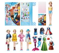 Magnetic Dress Up Baby - Mode Princesse Doll Jouet de voyage | Beauté magnétique Dress Up Sticker Book | Jeu de livre calme éducatif pour enfants | Apprentissage précoce Toyy Ffor Car Avion Cadeau