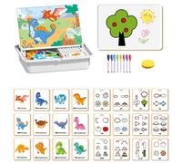 Magnetic Dress Up Puzzle,Magnetic Puzzles Face D-RESS Up Travel Game,Enhances Creativity and Learning Portable & Easy Storage for Kids (Dinosaur World)