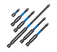 Magnetic Drill Bit Set | 6-Piece Precision Non Slip Magnetic | Phillips Cordless Drill Bit Set | For Woodworking Metalworking Drilling Construction DIY Projects