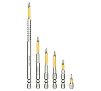 Magnetic Drill Bit Set - 6 Piece Screwdriver Kit | Alloy Steel with Anti Slip Design, 25-150mm Durable Bits with Strong Magnetism, Compact Drilling Accessories with Easy Replace Function