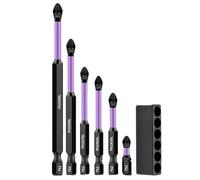 Magnetic Drill Bit Set S2 Steel, Shock-Proof Screwdriver Bits in 6 Sizes for Hand Drill or Electric Screwdriver, Sturdy Driver Bits for Woodworking, Construction, Furniture Repair