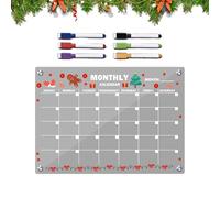 Magnetic Erase Board - 11.81x7.87 inches Dry Erase Board, Writable Acrylic Pad with 6 Marker Pens, Acrylic Magnetic Monthly Planner | for Dorm Refrigerator Kitchen Apartment Teachers