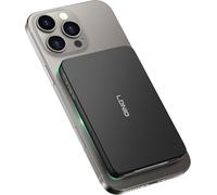 Magnetic External Battery 5000 Mah ¿ Magnetic Charger For Iphone 12 To 16 ¿ Black Aluminium, Compact And Lightweight, Wireless Charging