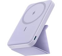 Magnetic External Battery 622 (Maggo), Foldable Magnetic Portable Wireless Charger And Usb-C For Iphone 14/13/12 Series 5000mah, Purple Lilac