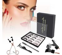 Magnetic False Eyelashes 12 Pieces Natural Magnetic Eyelashes 3d Magnetic Eyelashes No False Eyelashes Kit Glue Magnetic Eyeliner Liner Magnets Magnetic Eyelashes Magnet Reusable Thick Eyelashes