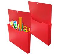 Magnetic File Folder Holder 2-Pieces Bright No-Slip Wall Organizer Rack | Magnetic Mail Holder for Classroom Desk Home Cubicle Locker Work Fridge Refrigerator Office