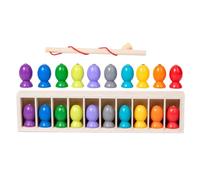 Magnetic Fishing Game, Kids Educational Toy, 11.93x2.83in Wooden Interactive Activity Set, Skill Building Play Design for Travel, Indoor, Classroom, Beach, Party, Birthday, Easter Use