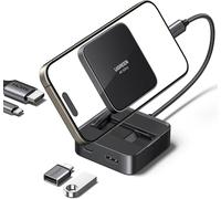 Magnetic Folding Phone Holder Magnetic Smartphone Holder Docking Station USB C with HDMI 4K 60Hz 2 USB Ports 5Gbps PD 100W Compatible with MagSafe iPhone 16 15 Plus Pro Max