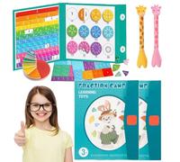 Magnetic Fraction Demonstration Book, Magnetic Book for Kids, Educational Maths Games, Fraction Magnet Learning Toy, for Toddlers and Elementary Students (2pcs)