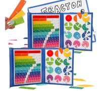 Magnetic Fraction Demonstration Book, Magnetic Fraction Book, Magnetic Fraction Demonstration Book for Kids, Fraction Tiles Learning Tiles & Fraction Circles with Percentages (2pcs)