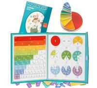 Magnetic Fraction Demonstration Book, Magnetic Fraction Disc, Fractions Learning Building Block Set Set for Kids Adding, Subtracting (2Set)