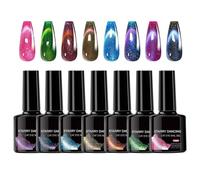 Magnetic Gel Polish Set, 8-Piece Glitter Nail Colors, High-Shine Salon Finish, Professional Manicure Kit for Wedding, Party, Travel, and Daily Use, 7.5mlx8, Multicolor