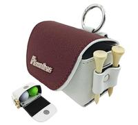 Magnetic golfTees Bag - Navy Color-Blocked Pocket Pouch Holder, golfBall Tees Holder for 5 Tees Golfer Accessory Storage | Course Round Convenience, Bag Organization, Range Session, golfCart