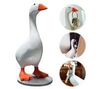 Magnetic Goose Duck Key Holder Cute Resin Goose Duck Statue Key Storage Ducks Gifts Hanger Resin Gooses Ducks Statue Sculpture Funny Desk Decor for Kitchen Office Bathroom Living Room Decor