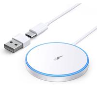 Magnetic Induction Charger For Iphone, 15w Fast Charger Compatible With Apple Magsafe, White Wireless Charger For Iphone, Charging Station For Apple And Airpods