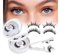 Magnetic Lashes With Magnetic Applicator,5 Magnets Per Piece,Durable And Reusable,Magnetic Eyelashes Natural False Eyelashes,No Glue Required,Easy To Wear (2 Pairs,Vibrating + Blissful)
