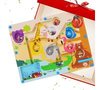 Magnetic Maze Board, Puzzle Game Toy, STEM Learning Activity, 11.81x8.86x0.71 inches, Hand-Eye Coordination Challenge, Color Matching Skill Builder, Toddler Preschool Educational Boys Girls Use