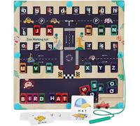 Magnetic Maze Puzzle Alphabet for Children,Montessori Games,Wooden Toy for Learning Alphabet,Gift Girl Boy 3 4 5 6 Years Old (Alphabet Puzzle)