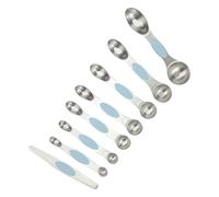 Magnetic Measuring Spoons Set, Stainless Steel Scoop Set, 6.81x1.65x2.05 Inches Double Ended Portion System with Secure Stackable Design Feature, Kitchen Measuring Tool Unit, Baking Cooking Scoop for