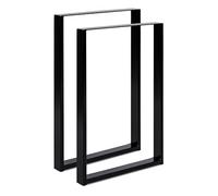 Magnetic Mobel Lot de 2 Pieds de Table en métal pour Bureau, Table à Manger, Pieds de Table, Patins de Table, 50 x 100 cm, Noir, Profil 6 x 2 cm