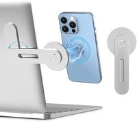 Magnetic Mobile Phone Holder - Adjustable - Compatible With Magsafe Iphone 15/14/13/12 Series & All Phones - Foldable Laptop Stand - Silver
