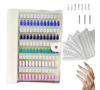 Magnetic Nail Book, 2025 New Nail Color Display Book, Art Salon Design Booklet for Manicurist, Magnet Removable Blank Sample Display Organizer (white,180Pc)