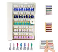 Magnetic Nail Book, 240 Nail Color Display Book Organizer with 240 Magnetic Tips, Professional Salon Nails Art Color Chart & Practice Stand for Easy Preview & Storage (White,240Pcs)