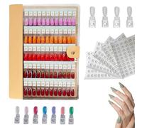 Magnetic Nail Swatches Book, 120/180/240 Nail Color Display Book, Magnet Blank Nail Organizer Storage, with Transparent Nails, Nail Art Salon Design Display Booklet for Manicurist (Brown,180Pc)