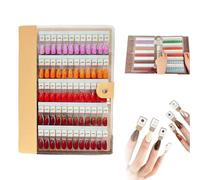 Magnetic Nail Swatches Book, 120/180/240 Nail Color Display Book, Magnet Blank Nails Organizer Storage, Easy Preview, Nails Art Salon Design Display Booklet for Manicurist (120Pcs,Aprico)