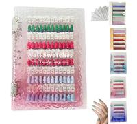 Magnetic Nail Swatches Book, 120/180/240 Nail Color Display Book, Professional Magnet Removable Blank Nail Sample Display Organizer, Nail Art Salon Design Booklet, for Manicurist (pink,120pc)