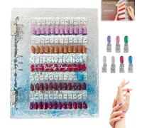 Magnetic Nail Swatches Book, 2025 New Nail Color Display Book, Professional Magnet Removable Blank Nails Sample Display Organizer, Nails Art Salon Design Booklet for Manicurist (Blue,240pc)
