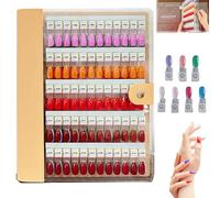 Magnetic Nail Swatches Book, 2025 New Nail Color Display Book, Professional Magnet Removable Blank Nails Sample Display Organizer, Nails Art Salon Design Booklet for Manicurist (Apricot,120pc)