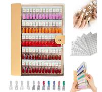 Magnetic Nail Swatches Book, 240 Nail Color Display Book, Magnet Blank Nail Organizer Storage. with Transparent Nails, Nail Art Salon Design Display Booklet for Manicurist (180pcs,Brown)