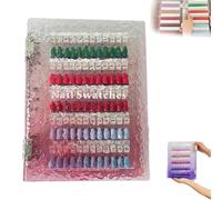 Magnetic Nail Swatchs Book, 120/180/240 Nail Color Display Book, Magnet Blank Nails Organizer Storage, Removable Blank Nails Sample, Design Display Manual for Manicurist, No Pasting (Red,120)