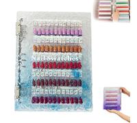 Magnetic Nail Swatchs Book, 120/180/240 Nail Color Display Book, Magnet Blank Nails Organizer Storage, Removable Blank Nails Sample, Design Display Manual for Manicurist, No Pasting (Blue,120)
