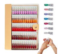 Magnetic Nail Swatchs Book, 120/180/240 Nail Color Display Book Organizer with Magnetic Tips, Professional Salon Nail Art Color Chart , Nail Art Salon Design Booklet for Manicurist (Yellow,120PCS)
