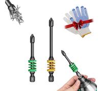 Magnetic Phillips Bit Set with Spring, Spring Impact Non-slip Hexagonal Electric Screwdriver Bit, One Push to Eject Quickly, No More Slipping of Saw Teeth, Double Layer Impact Resistance (65+90mm)