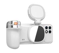Magnetic Phone Camera Grip - 360 Degree Rotatable Selfie Handle with Light, Secure Magnetic Smartphone Holder, Adjustable Photography Accessory | Vlogging Content Creation Kit for Travel Gym