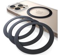 Magnetic Phone Case Rings - [Pack Of 4] [0.5mm Ultra-Thin] Magnetic Ring Phone Metal Compatible With Magsafe Accessory, For Iphone 16 15 14 13 12 & Android, Black