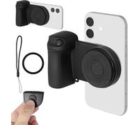 Magnetic Phone Grip With Adjustable Light And Mirror,Anti-Skid Camera Holder With Bluetooth Remote Control,Compatible With Iphone And Android,Magnetic Ring / 1/4 Inch Thread For Tripod