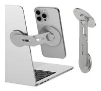 Magnetic Phone Holder For Laptop, Adjustable 3d Continuity Camera For Iphone Mag And All Phones, Oliable Holder For Tesla, Pc And Gym Monitor, Grey