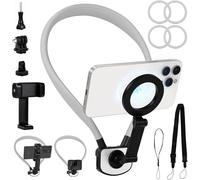 Magnetic Phone Holder for Neck,POV/Vlog Neck Holder for Selfie,Phone Neck Holder Chest Stand Strap,for Video Shooting for iPh-ne 16-12 Android GoPro