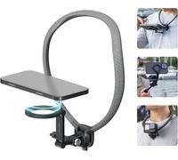 Magnetic Phone Holder, Pov/Neck Vlog Holder For Iphone 15 14 13 Android Phones Dji Gopro And Insta360 Action Cameras, Grey